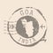 Stamp Postal of Goa. Map Silhouette rubber Seal. Design Retro Travel. Seal Map of Goa