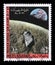 Stamp printed in the Afghanistan shows First Moon Landing