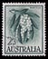 Stamp printed in Australia shows Golden Wattle, Acacia Pycnantha
