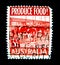 A stamp printed in Australia shows an image of cows farming, milk production industry.