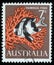 Stamp printed in Australia shows image of a humbug fish