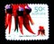 A stamp printed in Australia shows an image of Sturt`s desert Pea red flower on value at 50 cent.