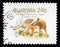 Stamp printed in Australia shows Tasmanian Tiger