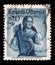 Stamp printed in Austria shows woman in national Austrian costumes, Styria, Salzkammergut