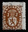 Stamp printed in Bulgaria shows Heraldic Lion, Coat of Arms series