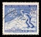 Stamp printed in Chile from the `World Skiing Championships - Chile 1966` issue shows Skier crossing slope