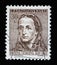 Stamp printed in Czechoslovakia shows a portrait of Bozena Nemcova 1820-1862  Anniversary cultural figures series