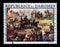 Stamp printed in Dahomey shows Battle of Solferino, by Charpentier, Red Cross series