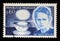 Stamp printed in the France shows Marie Sklodowska Curie 1867-1934, bowl glowing with radium, physicist and chemist