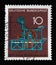 Stamp printed in Germany showing the graphic representation of a printing press, 150 years of printing presses Friedrich Koenig