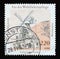 A stamp printed in Germany shows Dutch windmill, Water and Windmills series