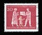 Stamp printed in Germany shows Mother and Child Receiving Gift Parcel, in gratitude for American help during 1946-1962