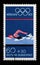 Stamp printed in Germany shows Swimming and Olympic Rings, Summer Olympic Games 1972 in Munich