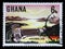 Stamp printed in Ghana shows Volta River dam and electric power station at Akosombo