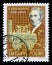 Stamp printed by Hungary, shows George Stephenson and his steam locomotive