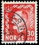 Stamp printed in Norway shows portrait of King Haakon VII