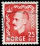 Stamp printed in Norway shows portrait of King Haakon VII