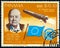 A stamp printed by Panama shows Sir Winston Churchill and rocket Blue streak