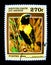 A stamp printed in Republic of Benin shows an image of Euplectes afer bird.