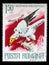 Stamp printed by Romania, show Egyptian vulture