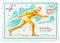 Stamp printed by Russia, shows Winter Olympic Games, Innsbruck, Austria, Cross-country skiing