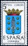 Stamp printed in Spain dedicated to Arms of Provincial Capitals shows Coruna