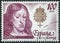 Stamp printed by Spain shows image portrait of King Carlos II