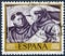 Stamp printed by Spain, shows picture Saint John Capri and Saint Bernardino by Alonso Cano