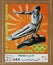 Stamp printed in Yemen Arab Republic shows gymnast on vaulting horse, Olympics in Munich