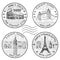 Stamp rome paris