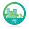 stamp save the planet city energy eco icon graphic