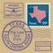 Stamp set with name of Texas