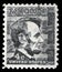 Stamp shows image portrait of Abraham Lincoln
