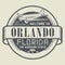 Stamp or tag with text Welcome to Orlando, Florida