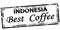 Stamp with text Indonesia best coffee
