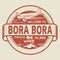 Stamp with the text Welcome to Bora Bora Paradise island