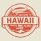 Stamp with the text Welcome to Hawaii, Paradise island