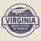 Stamp text Welcome to Virginia, United States