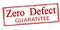 Stamp with text Zero defect guarantee