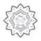 Stamp Thai massage logo in gray. Hands and Thai pattern with dry rough edges.