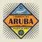 Stamp or vintage emblem text Aruba, Discover the World