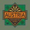 Stamp or vintage emblem with text Austria, Discover the World