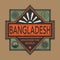 Stamp or vintage emblem with text Bangladesh, Discover the World