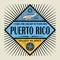 Stamp or vintage emblem text Puerto Rico, Discover the World