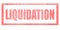 Stamp on a white background, isolated. Lettering or text: LIQUIDATION