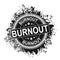 Stamp with word burnout inside, vector illustration