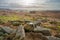 Stanage Edge Derbyshire Peak District bleak winter rural landscape