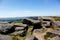 Stanage Edge view in a sunny spring day