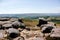Stanage Edge view in a sunny spring day