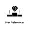 stand, diamond, user preferences icon. Element of business icon for mobile concept and web apps. Detailed stand, diamond, user